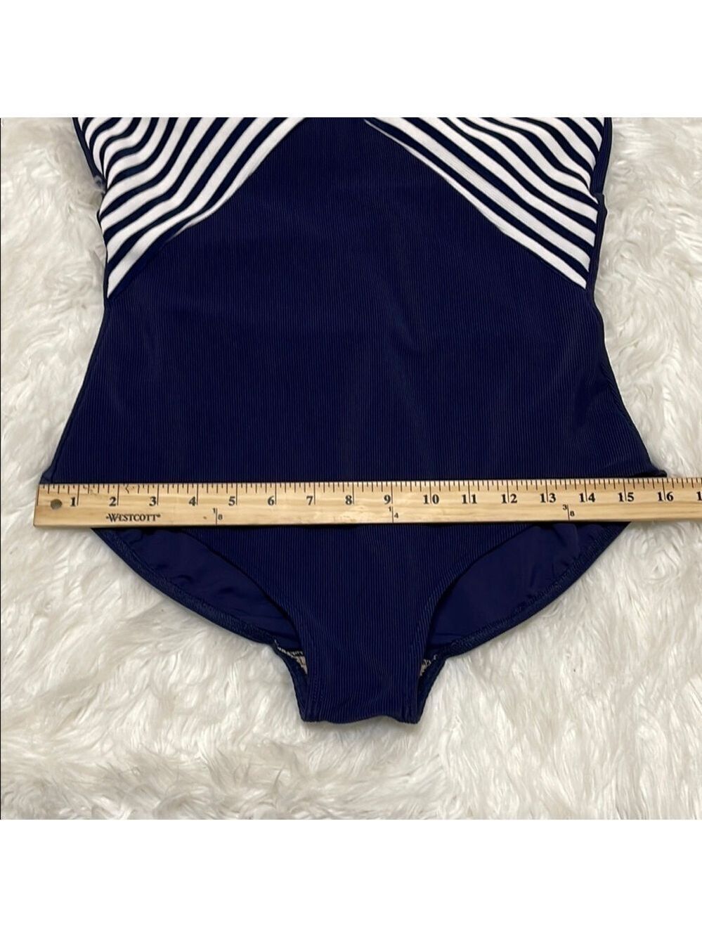 NWOT Baltex Blue and White One Piece Swimsuit Sz 18 - Picture 5 of 10